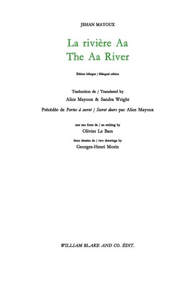 La Rivière Aa / The Aa River - Jehan Mayoux - broché