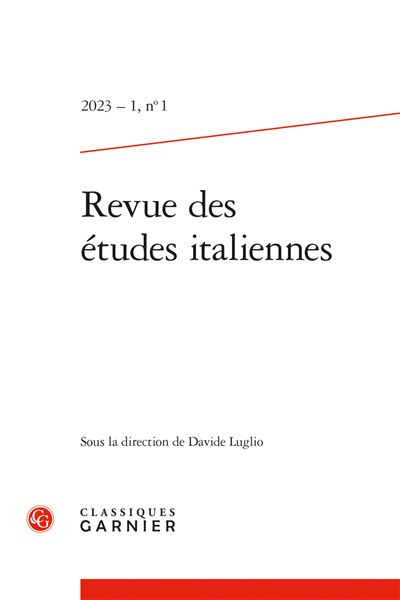 Revue des études italiennes