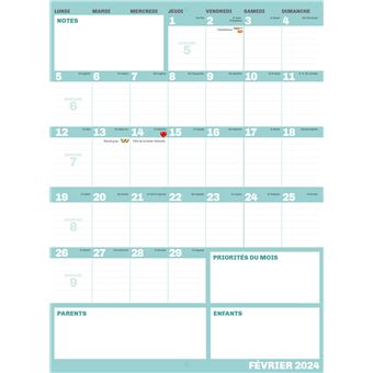 Frigobloc Le mini calendrier Ultra Simple pour une famille organisée ! (de  sept. 2023 à déc. 2024) - Collectif, Livre tous les livres à la Fnac