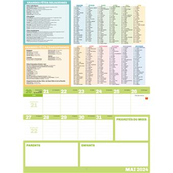 Frigobloc Le mini calendrier Ultra Simple pour une famille  organisée ! (de sept. 2023 à déc. 2024) - Collectif - Livres