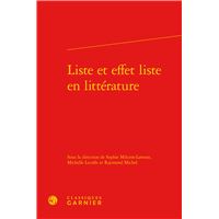 Liste et effet liste en littérature