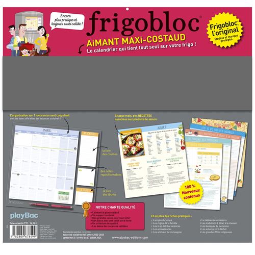 Frigobloc Mensuel 2023 - Calendrier d'organisation familiale / mois (de sept.  2022 à déc. 2023) - broché - Collectif, Livre tous les livres à la Fnac