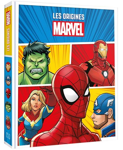 MARVEL - Les Origines des Super Héros - Spider-Man, Hulk, Iron-Man, Captain Marvel, Captain America -  Disney Marvel - Hachette Disney - cartonné - Album jeunesse