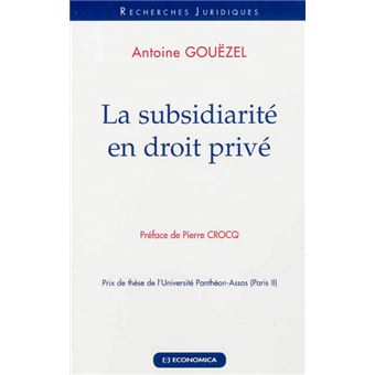 Subsidiarite en droit prive (la) - 1