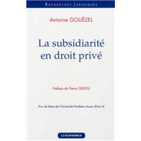 Subsidiarite en droit prive (la)