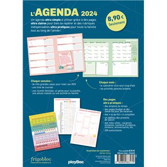  Agenda de poche 2024 de la famille organisée - bleu (de sept.  2023 à déc. 2024): 9782809683196: Collectif: Books