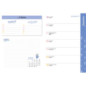 Agenda Semainier Burde 2025/2026 – Format A5, Couverture Similicuir, Du 28-07-2025 Au 23-08-2026