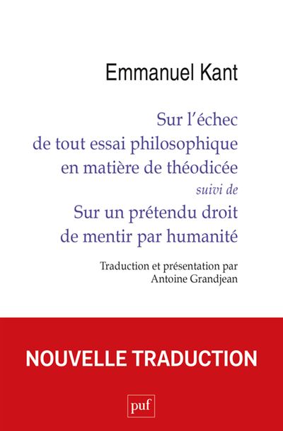 Sur l'echec de tout essai philosophique en matiere de th