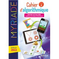 Myriade - Cahier d'algorithmique - Cycle 4 - 2022 - Elève