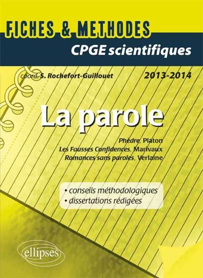 Epreuve francais et philosophie CPGE scientifique  La Parole
