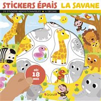 Janod My Arts & Crafts – Stickers Épais Repositionnables Dès 2 Ans, 30 Pièces, Décor Ferme/Forêt