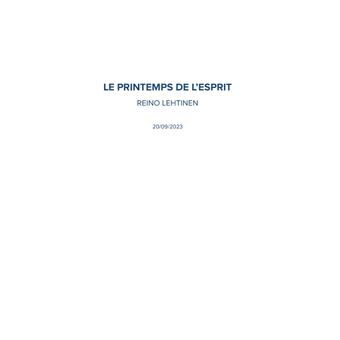 Le printemps de l'esprit