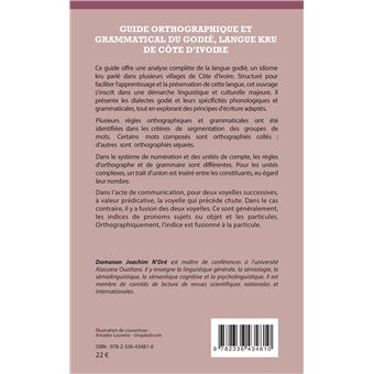 Guide orthographique et grammatical du godié, langue kru de Côte d'Ivoire