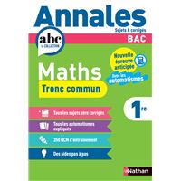 Annales Bac Maths 1re - Tronc Commun