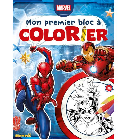 Marvel - Mon premier bloc à colorier (Spider-Man, Iron Man, Gamora) -  Collectif - Hemma - cartonné - Document jeunesse