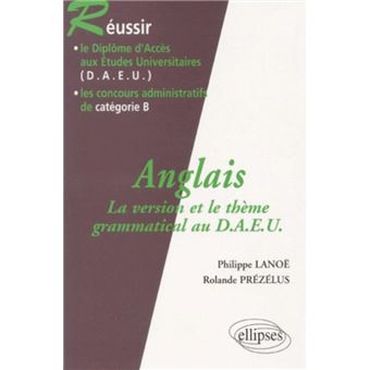Anglais - La version et le thème grammatical - 1