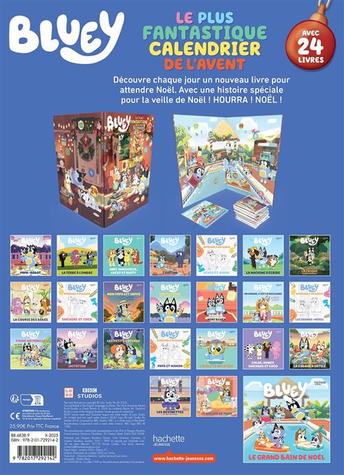 Bluey Calendrier De L'Avent 2023 Enfant 24 Surprises Papeterie Jouet