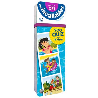 Les incollables - 200 quiz pour réviser - Du CP au CE1 -  Play Bac Éditions - Boîte ou accessoire