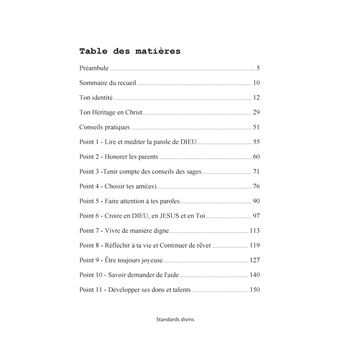 Recueils de quelques conseils selon les standards divins