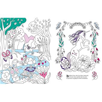 Le grimoire des licornes à colorier -  avec paillettes