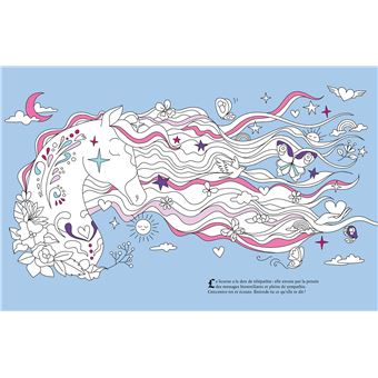 Le grimoire des licornes à colorier -  avec paillettes