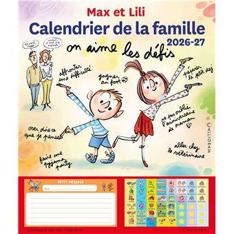 Max et Lili - Calendrier de la famille max et lili 2026-2027 - 1