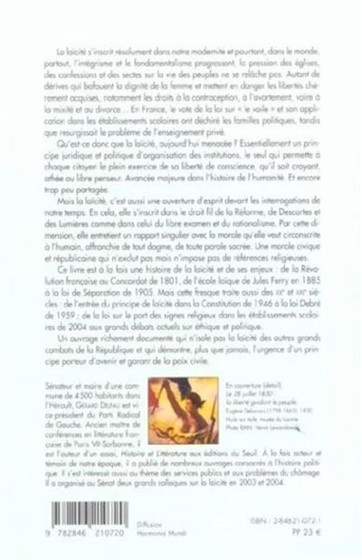 Du principe de laicite -  Ed. de Paris - broché