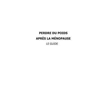 Perdre du poids après la ménopause