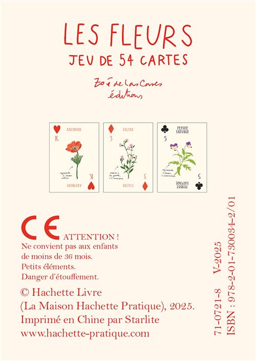 Jeu De 52 Cartes à Jouer, Thème Floral - Édition Française Pour Adultes - Neuf Sous Emballage