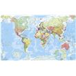 Papier Carte Du Monde Carte Politique Du Monde Sur Fond Gris | Vecteur