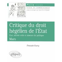 Marx, Critique du droit hégélien de l'Etat
