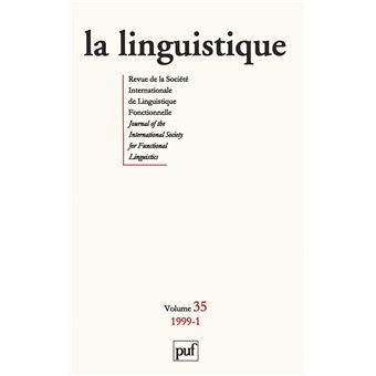 Linguistique 1999, vol. 35 (1) - 1