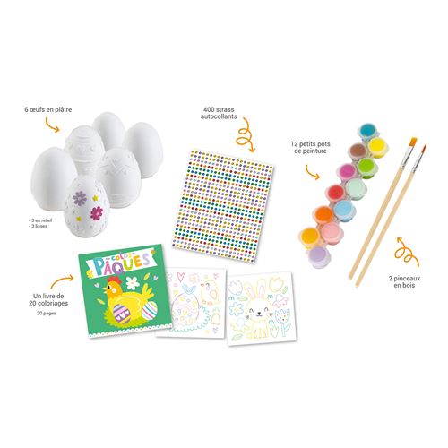 Kit 3 Lapins de Pâques à Peindre avec Peinture & Pinceau | Bricolage Enfant