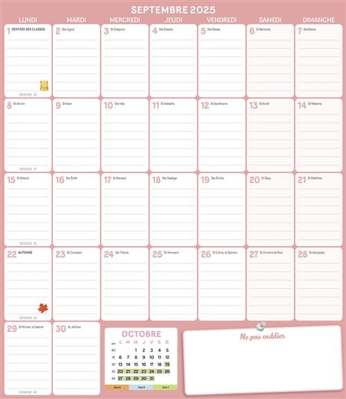 Calendrier Magnétique Frigo Pusheen – Septembre 2025 à Décembre 2026 (16 Mois), 30x30 Cm, Avec Stickers Et Notes Adhésives - 7