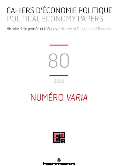 Cahiers d'economie politique n°80 Numero varia - Patrick