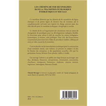 Les chemins de fer secondaires dans la transition écologique, énergétique et sociale