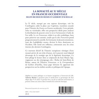 La royauté au Xe siècle en Francie occidentale
