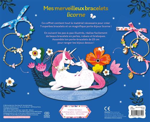 Mes merveilleux bracelets licornes - coffret avec support à bijoux et accessoires