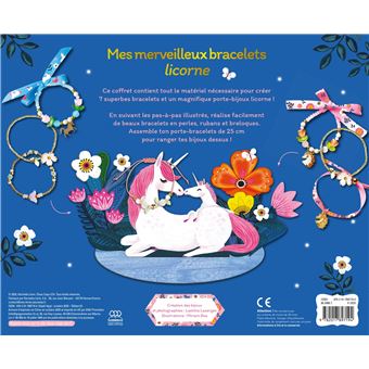 Mes merveilleux bracelets licornes - coffret avec support à bijoux et accessoires