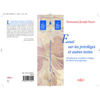 Essais sur les privilèges et autres textes - Réimpression des éditions de 1788, 1789 et 1795