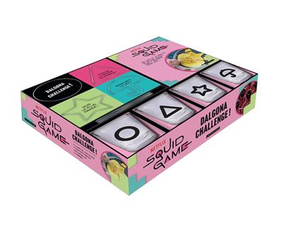 Squid Game - Dalgona Challenge 4 emporte-pieces + 4 verres + - Collectif - Larousse - Coffret - Jeux livres objets - Larousse