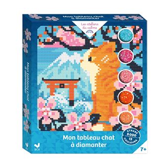 Mon tableau chat à diamanter - coffret avec accessoires