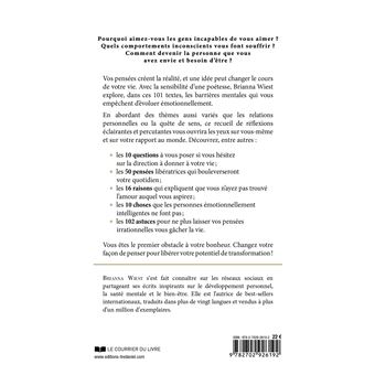 101 essais qui vont changer votre façon de penser - Brianna Wiest -  Librairie Mollat Bordeaux