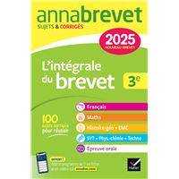 Annales du brevet Annabrevet 2025 L'intégrale du Brevet 3e (tout-en-un)