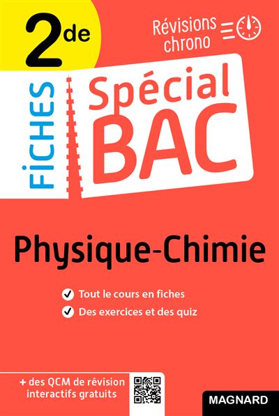 Spécial Bac Fiches Physique Chimie 2de Bac 2026 Tout le programme en 50 fiches, mémos, schémas bilans, exercices et QCM - Christian Mariaud - Magnard - broché - Scolaire / Universitaire - Magnard