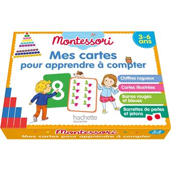 Jeu Montessori Apprendre à Compter – Planche En Bois Avec Chiffres, Horloge Et Cartes – Dès 3 Ans