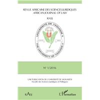 Revue africaine des sciences juridiques N° 1/2016
