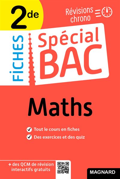 Spécial Bac Fiches Maths 2de Bac 2026 Tout le programme en 50 fiches, mémos, schémas bilans, exercices et QCM - Fabrice Fortain Dit Fortin - Magnard - broché - Scolaire / Universitaire