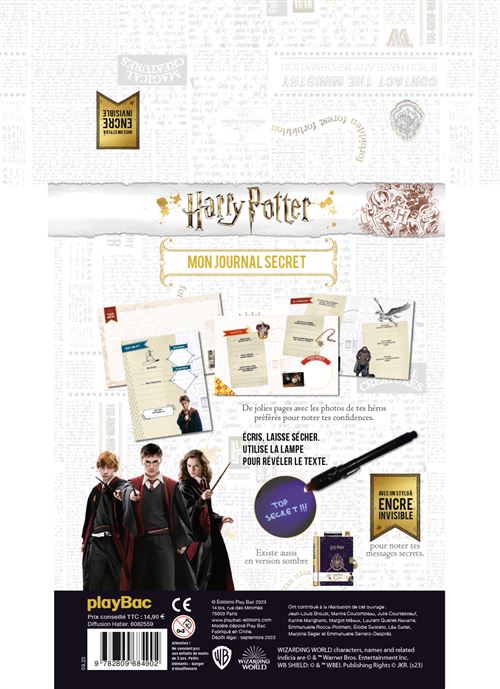 Harry Potter - Harry Potter - Mon journal intime (avec encre invisible) -  Playbac Éditions - Achat Livre