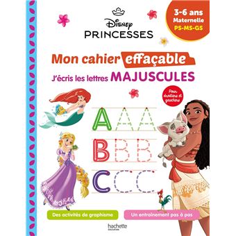 Disney - Princesses Mon cahier effaçable - J'écris les lettres majuscules  (3-6 ans)